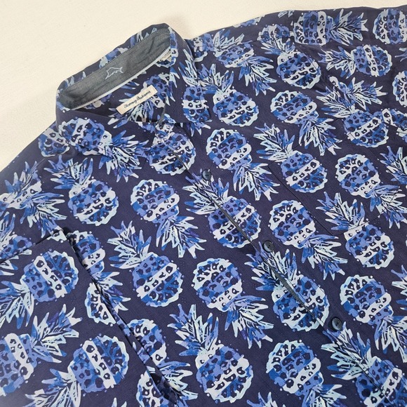 Tommy Bahama Other - Tommy Bahama Button Down Shirt Mens XXL Blue Pineapple Silk Short Sleeve